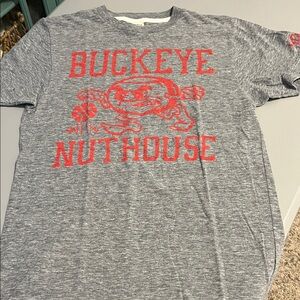 HOMAGE Gray and Red Buckeye Nuthouse Tee